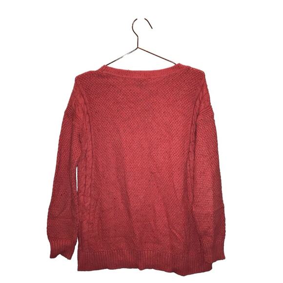 Womens Tommy Hilfiger coral flecked chunky cable knit sweater medium - Picture 2 of 7